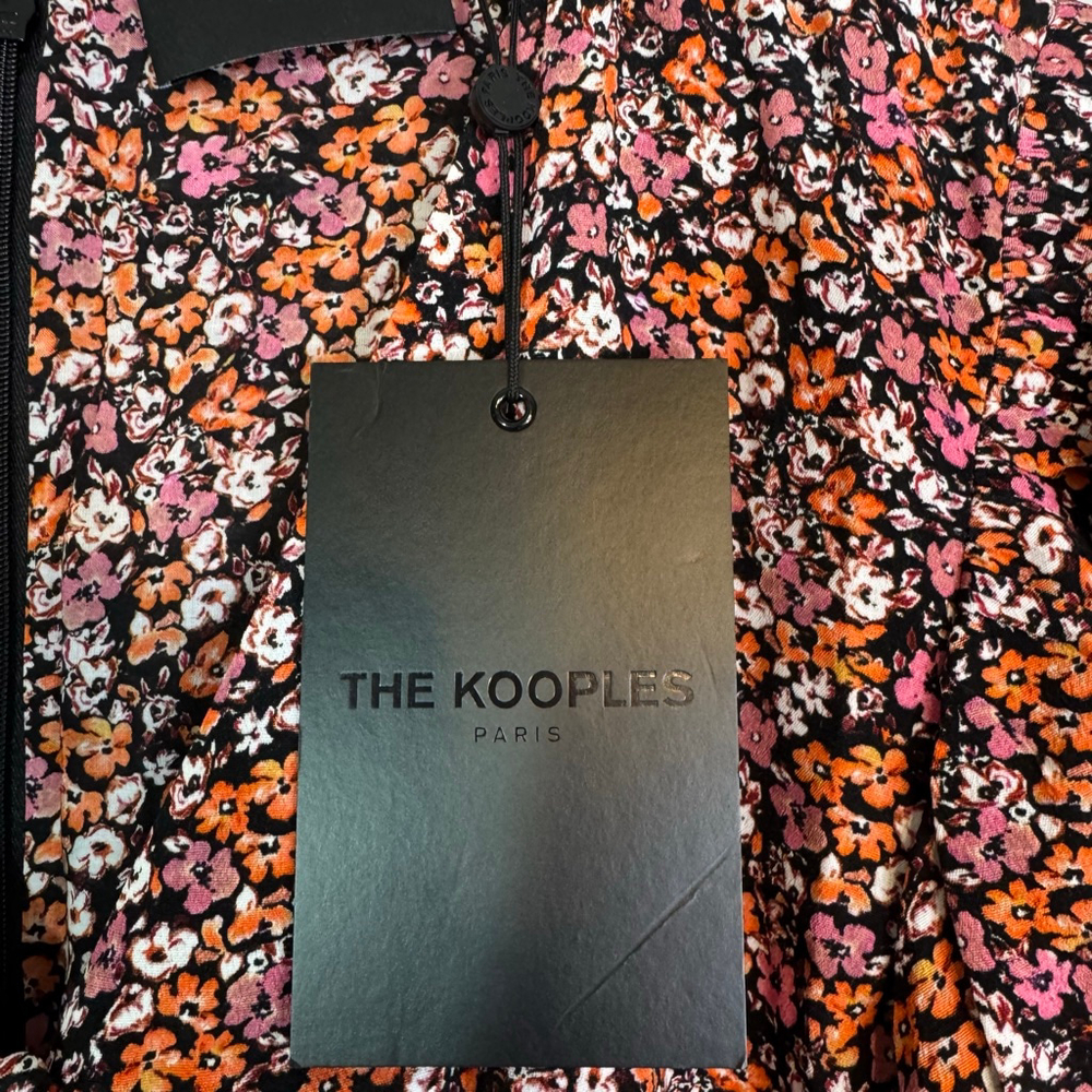 THE KOOPLES Puff Sleeve Cottagecore Floral Print Mini Dress Pink Size 1 (US 4) - Picture 8 of 9